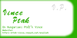 vince ptak business card